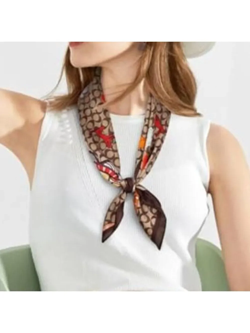 Fashion Silky Feel Satin Head Scarf for Women Brown Hair Bandana Hair Scarf Wrap
